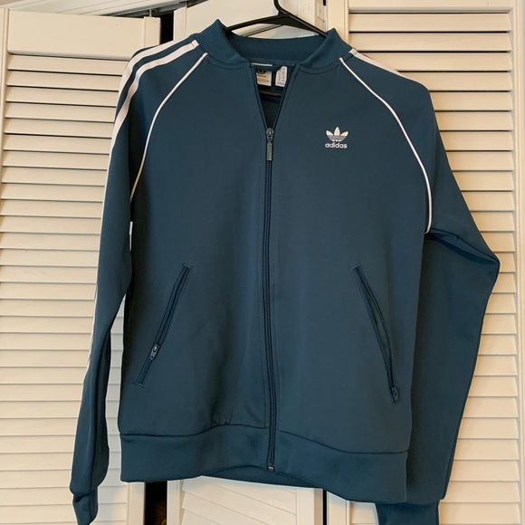 Adidas adicolor track suit jacket in blue size Med three stripes squid game - Picture 3 of 5